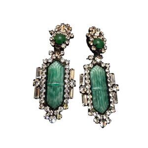 Vintage New Moans Couture Glass Earrings (A8717)